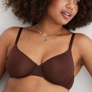 NWT Smoothez by Aerie Mesh Unlined Balconette Bra in Dark Maple Brown - 36C
